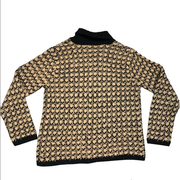 Talbot's chunky hand-knit brown beige sweater cardigan size M - Picture 2 of 8